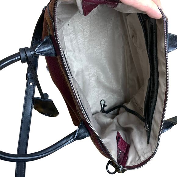 Michael Kors Campbell Large Burgundy Merlot Satchel Leather Shoulder Bag - Picture 12 of 15